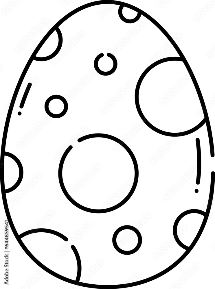 Dotes Printed Egg Black Stroke Icon. Dotes Printed Egg Black Stroke Icon.