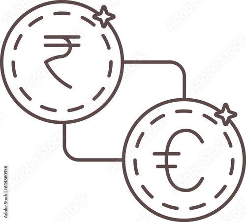 Currency Exchange Outline Icon.