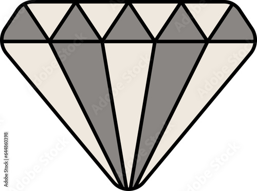 Isolated Diamond Icon In Grey And White Color.