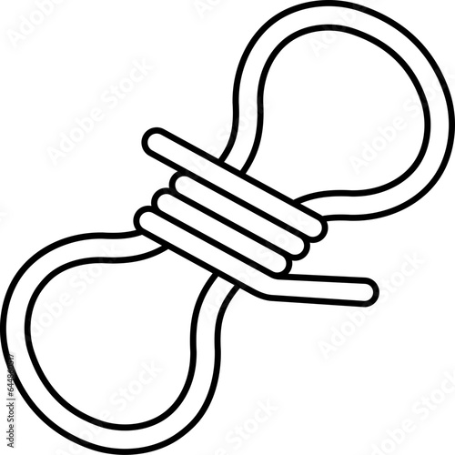 Black Stroke Illustration Of Rope Bundle Icon.