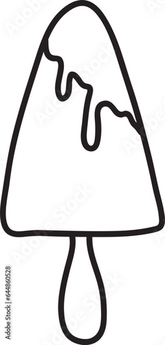 Black Linear Style Melt Kulfi Icon Or Symbol.