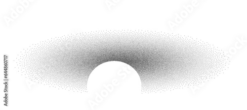 Dotwork solar, moon eclipse. Shape noise texture dotwork grain on white background. Pointillism gradient pattern. Stochastic grange texture. Dotwork stipple halftone effect. Dotted vector element
