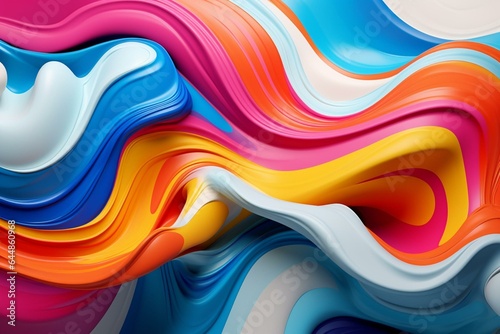 Abstract poster with vibrant splash of liquid forms in a modern 3D background. Generative AI