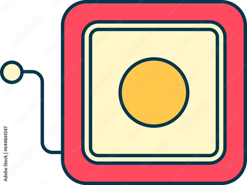 Jack In The Box Icon In Red And Yellow Color.