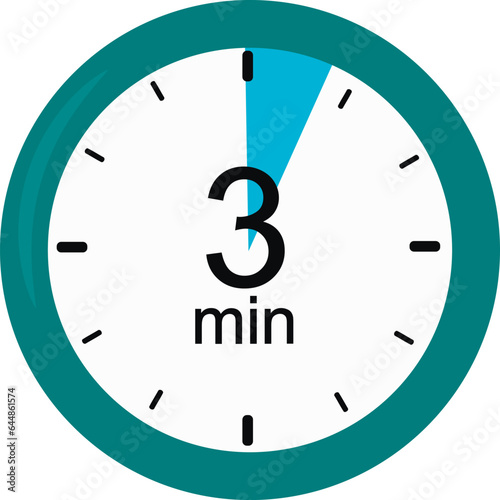 Clock. 3 minutes. vector graphics