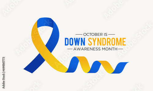 Down syndrome awareness month is observed every year in october. October is down syndrome awareness month. Vector template for banner, greeting card, poster with background. Vector illustration.