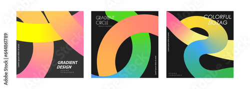 Gradient smooth lines. Minimalistic colorful template for banners, posters and covers. An idea for a corporate creative style in social networks, advertising, marketing and creative inspiration