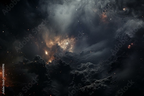 Mysterious cosmic dust cluster amidst vastness. Generative AI