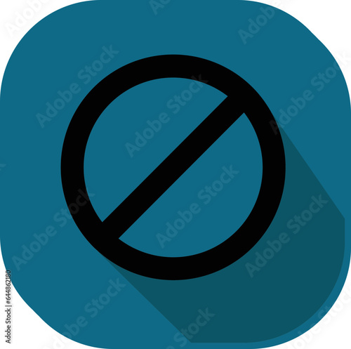 Flat Style Block Square Icon In Black And Teal Color.