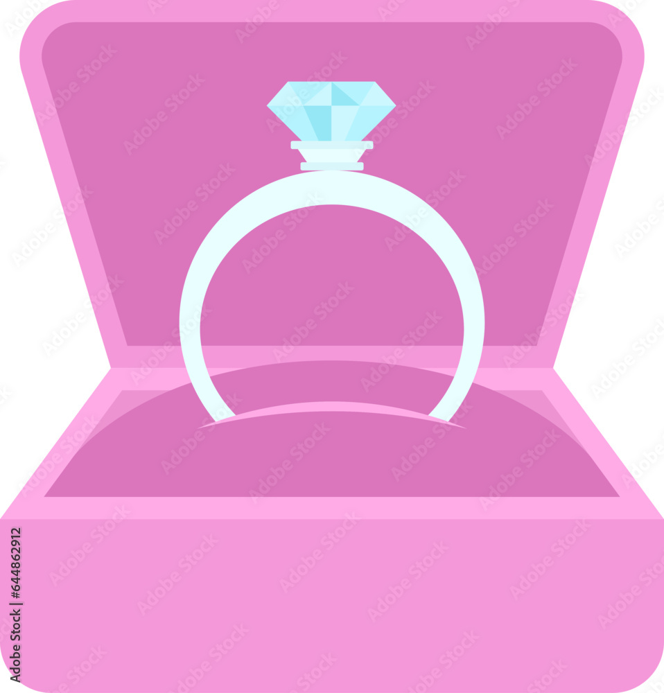 Open Ring Box Icon In Pink And Blue Color. Open Ring Box Icon In Pink And Blue Color.