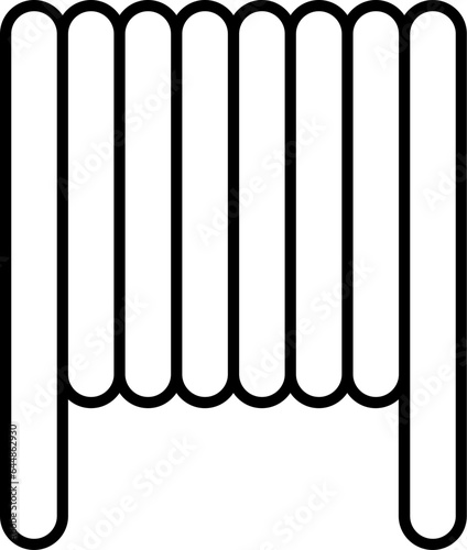 Black Thin Line Art Of Coil Icon.