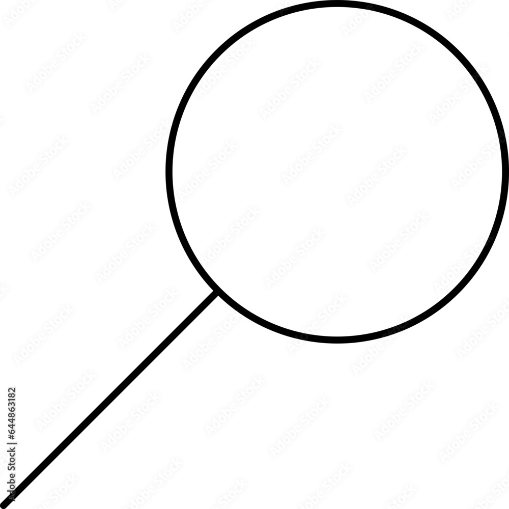 Black Linear Illustration Of Search Icon. Black Linear Illustration Of Search Icon.