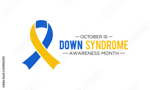 Down syndrome awareness month is observed every year in october. October is down syndrome awareness month. Vector template for banner, greeting card, poster with background. Vector illustration.