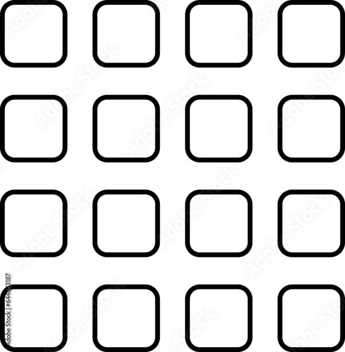 Square Thumbnail Grid Icon In Black Outline.