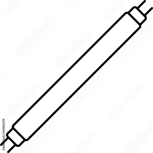 Isolated Tube Light Black Line Art Icon.