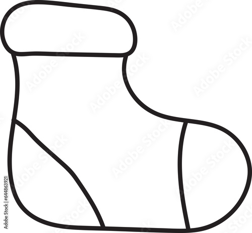 Black Thin Line Art Of Socks Icon.