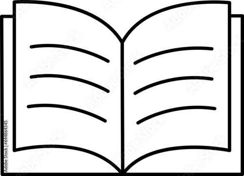 Open Copy Or Book Icon In Black Line Art.