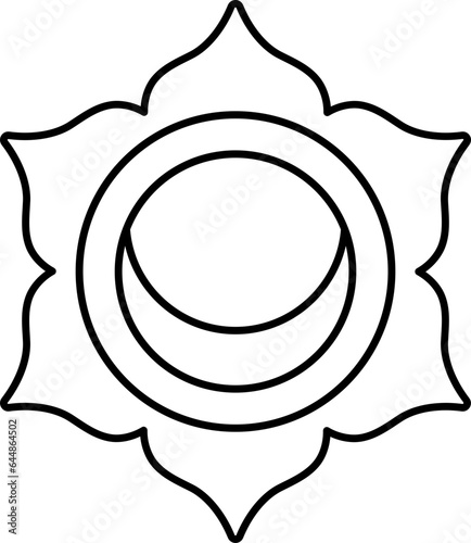 Illustration Of swadhisthana Icon In Thin Line Art.