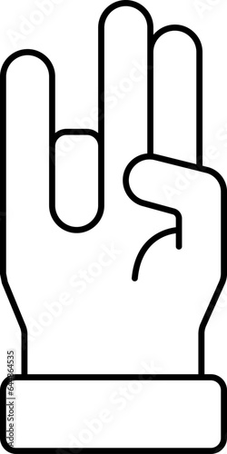 Isolated Mudra Jnana Mantra Hand Icon In Line Art.