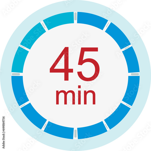 Clock. 45 minutes. vector graphics