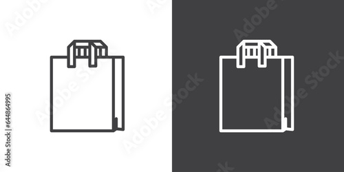 Vector sale hand bag icon for web design isolated on black and white background, vector illustration of paper bag icon. paperbag, shopping bag, fashion bag vector design
