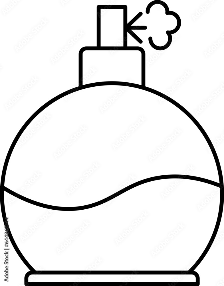 Perfume Bottle Icon In Black Linear Style. Perfume Bottle Icon In Black Linear Style.