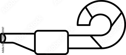 Flat Style Party Blower Icon In Black Thin Line.