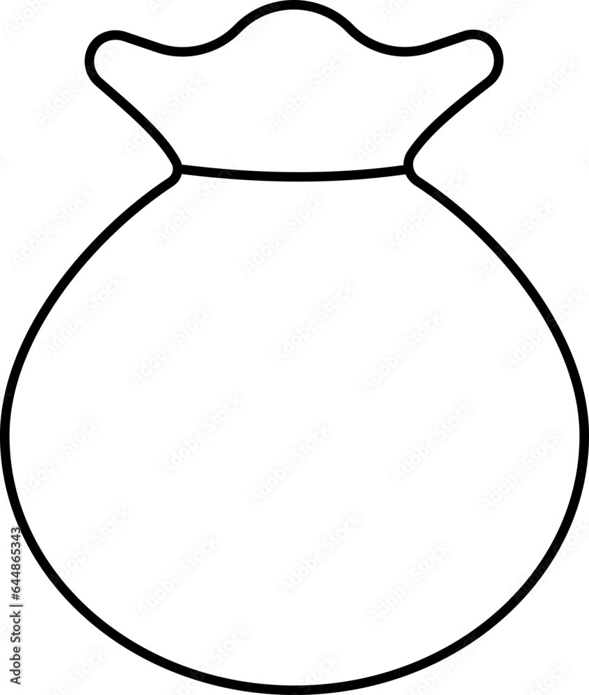 Black Thin Line Art Of Sack Icon. Black Thin Line Art Of Sack Icon.