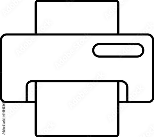 Black Linear Style Printer Icon Or Symbol.