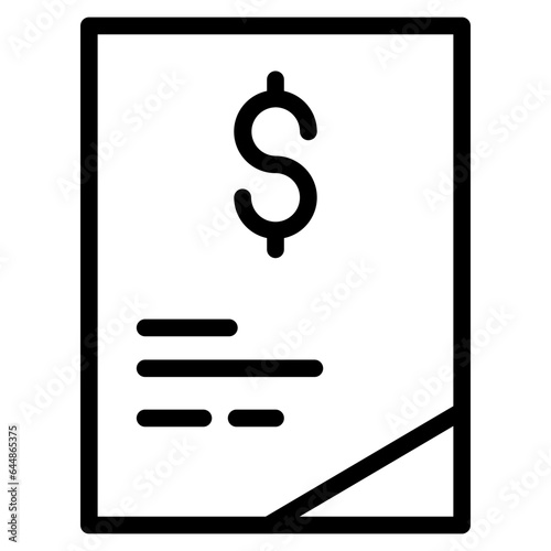 papper with money icon line