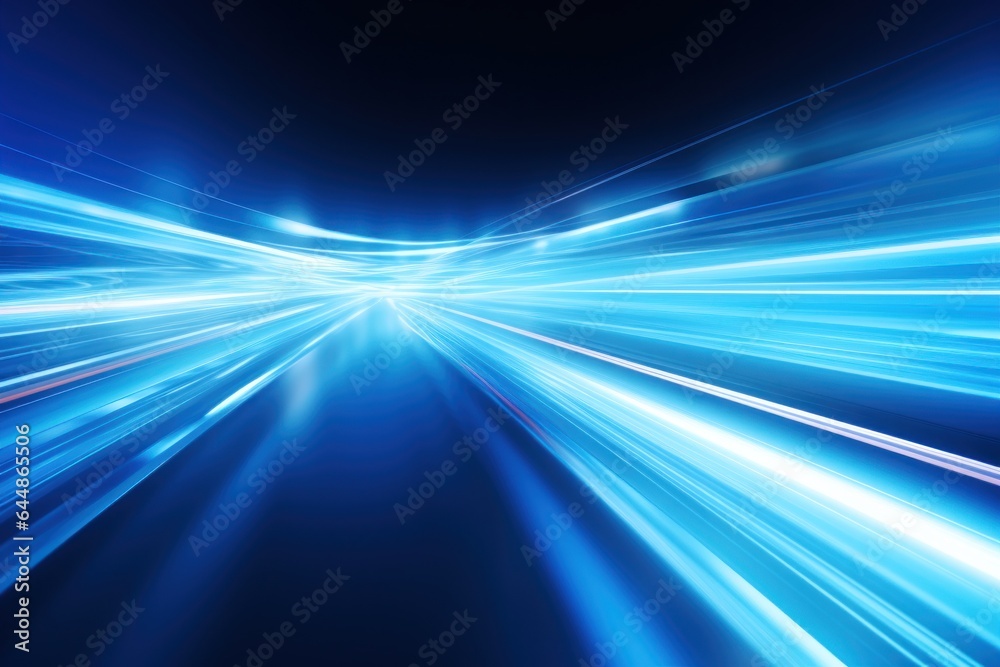 Fast moving blue light with motion blur, stripes, background Fast moving blue light with motion blur, stripes, background