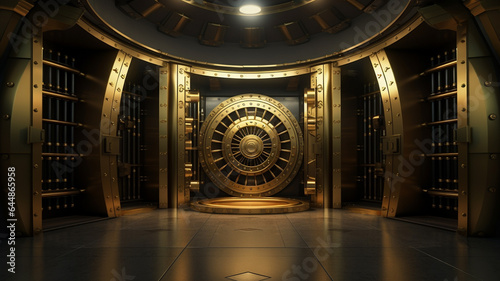 Huge gate in the vault of the bank
