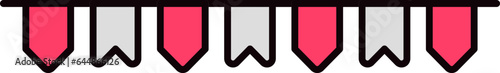 Two Shape Flag Garland Icon In Pink And Grey Color.