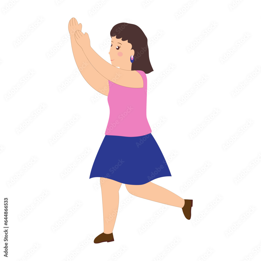 Illustration Of Beautiful Dancing Little Girl Over White Background. Illustration Of Beautiful Dancing Little Girl Over White Background.