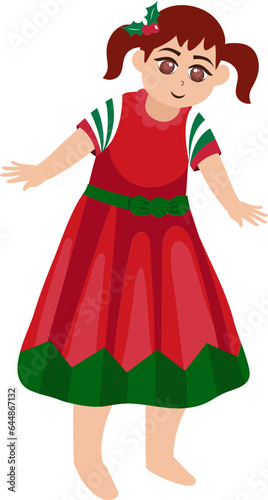 Character Of Beautiful Young Girl In Standing Pose.