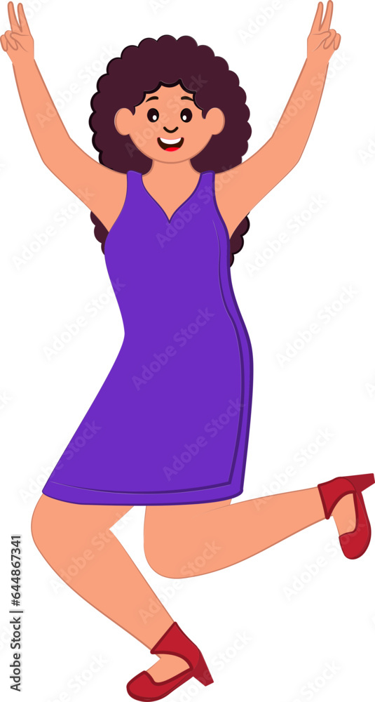 Cheerful Modern Young Girl Character In Stylish Pose. Cheerful Modern Young Girl Character In Stylish Pose.