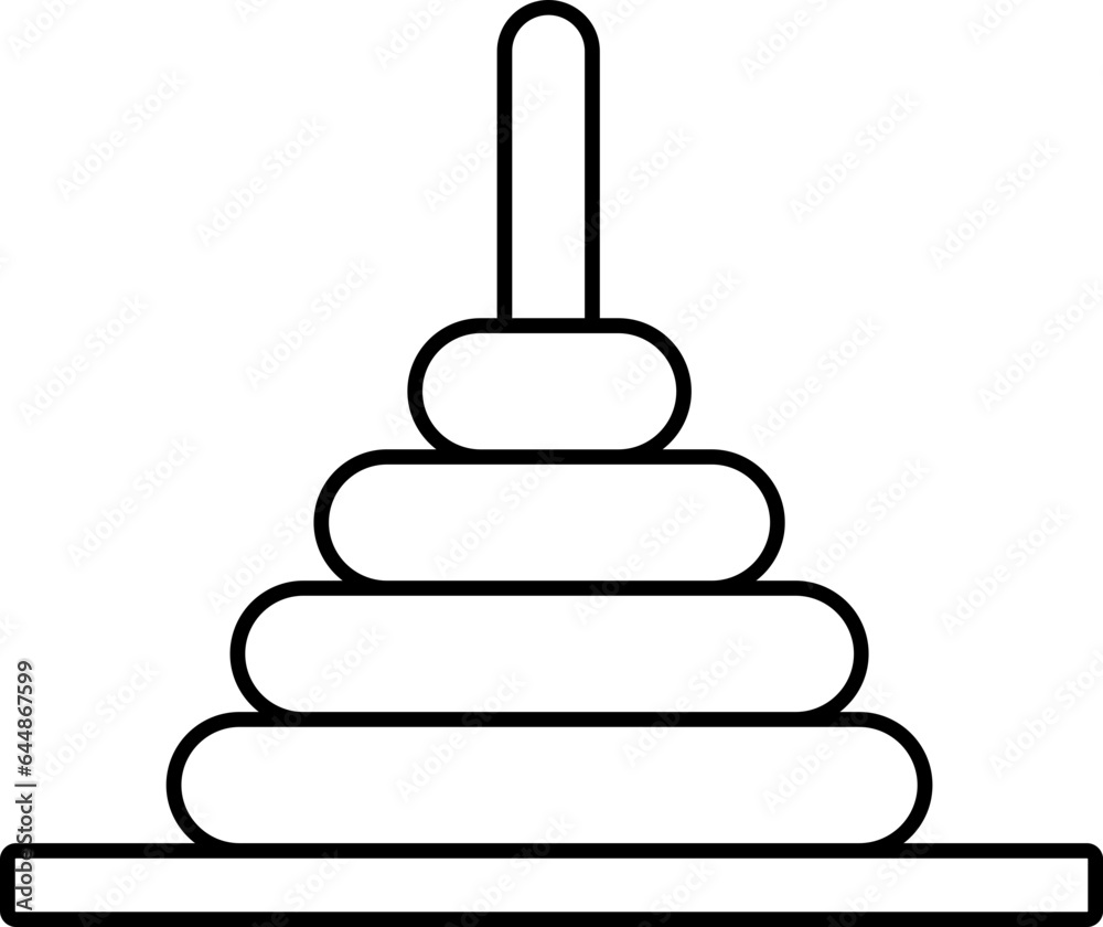 Black Thin Line Art Of Ring Toy Icon. Black Thin Line Art Of Ring Toy Icon.