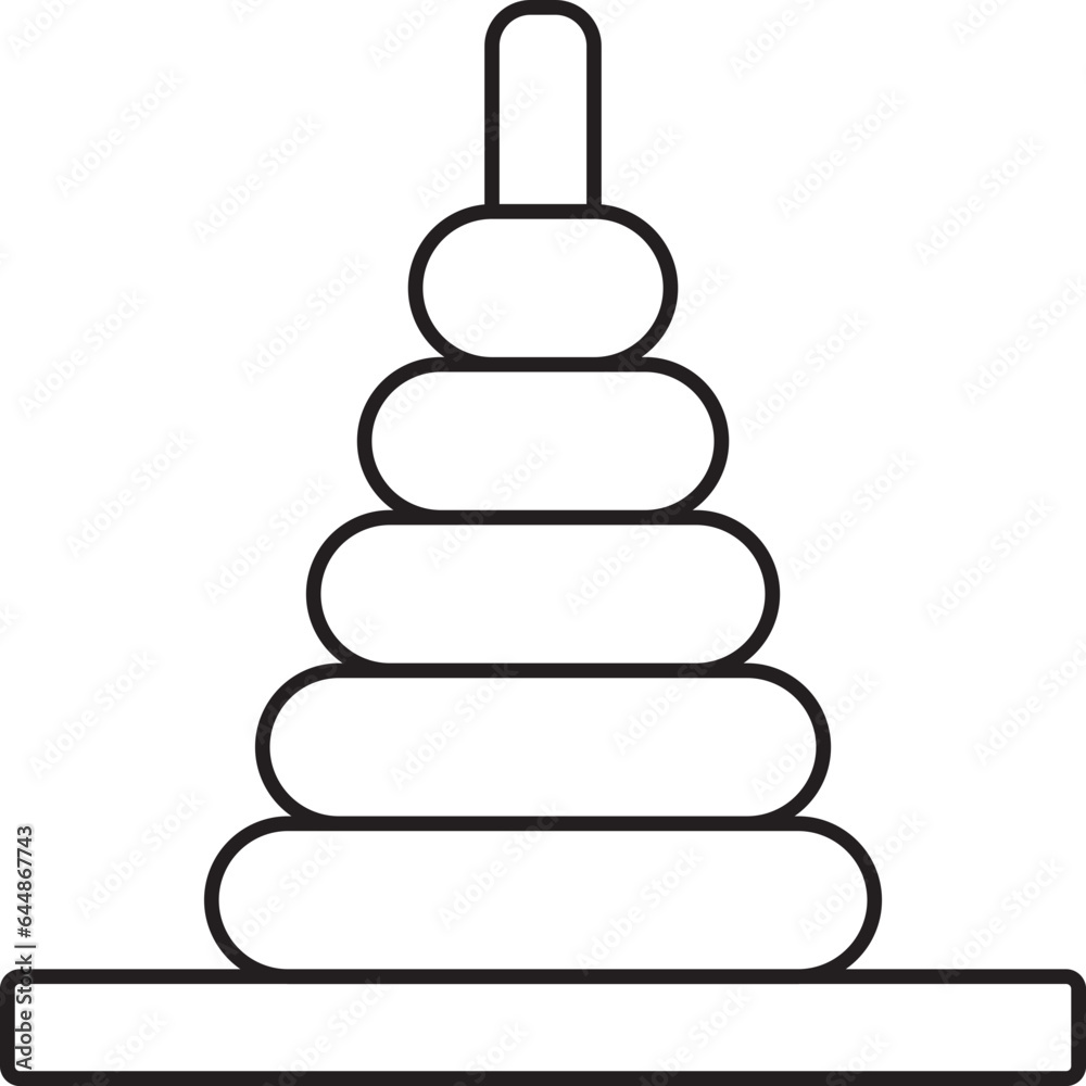 Illustration Of Ring Stacker Icon In Line Art. Illustration Of Ring Stacker Icon In Line Art.