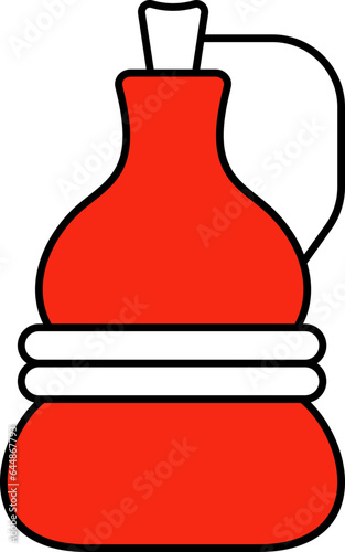 Calabash Bottle Red And White Icon.