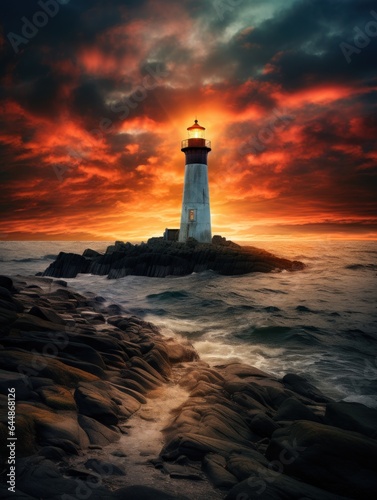 Lighthouse at sunset.