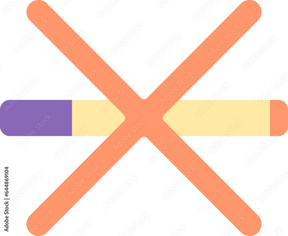 Colorful No Smoking Icon In Flat Style. Colorful No Smoking Icon In Flat Style.