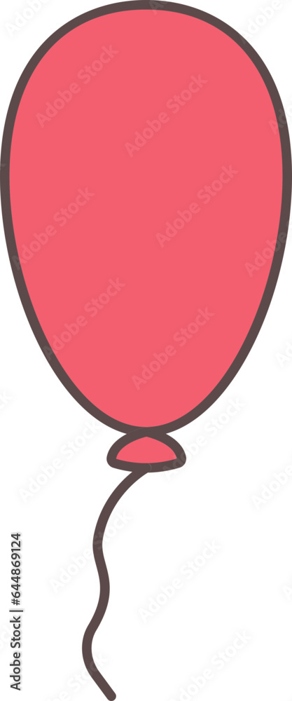 Isolated Balloon Icon In Red Color.