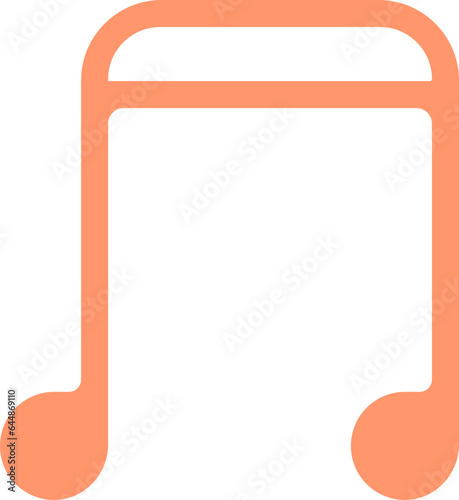 Isolated Quaver Icon In Orange Color.