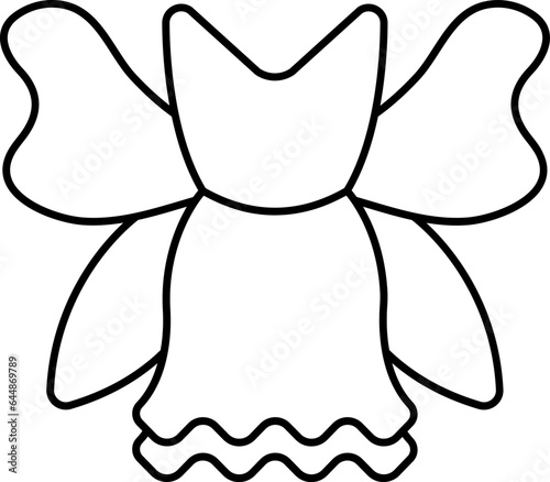 Fairy Costume Icon In Black Outline.