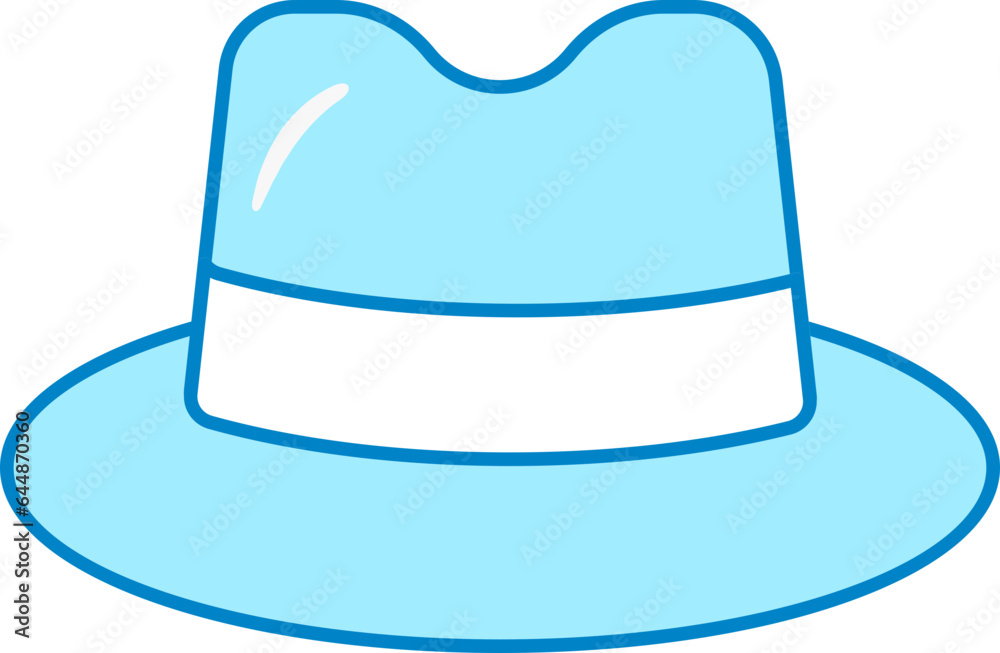 Isolated Blue And White Umpire Hat Icon In Flat Style. Isolated Blue And White Umpire Hat Icon In Flat Style.