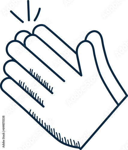 Clapping Hand Icon Or Symbol In Line Art.