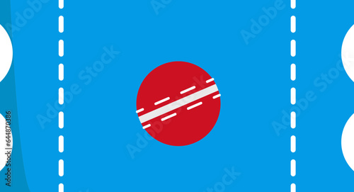 Isolated Blue Color Cricket Ticket Icon In Flat Style.