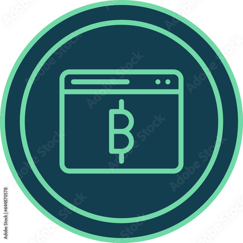 Bitcoin Symbol Page For Cryptocurrency Website Green Icon.