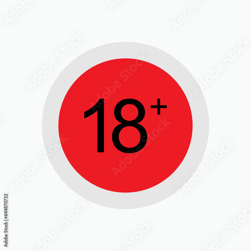 18+ Icon. Adult Content Symbol - Vector.