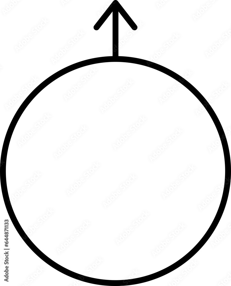 Male Gender Symbol Icon In Black Line Art. Male Gender Symbol Icon In Black Line Art.